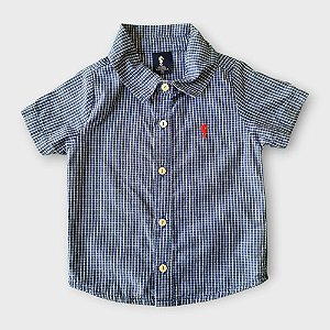 Camisa Quadriculada Azul Onda Marinha (1 ano)