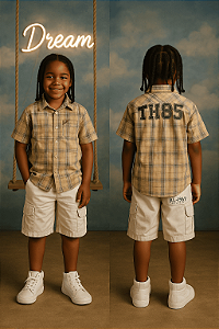 Camisa Xadrez em tons terrosos Tommy Hilfiger (8 a 10 anos)