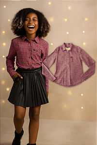Camisa Xadrez Rosa Abercrombie (12 anos)