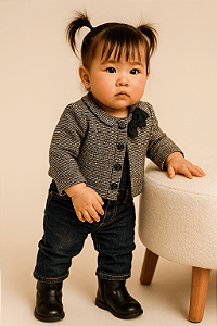 Casaco Preto e Branco Janie and Jack (12 a 18 meses)