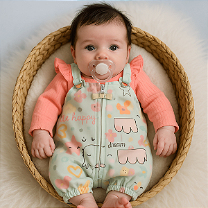 Conjunto Colorido Kukiê (Tamanho P - 0 a 3 meses)