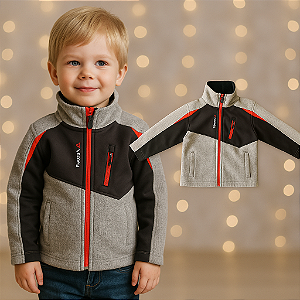 Jaqueta Cinza e Preto Reebok (4 anos)