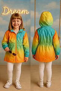 Jaqueta Corta-vento Colorida Green (10 anos)