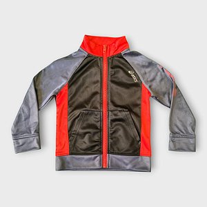 Jaqueta Preta, Vermelha e Cinza Asics (3 anos)