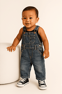 Jardineira Bebê Jeans Gap (6 a 12 meses)