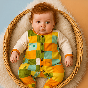 Macacão Green Colorido (0 a 1 mês)