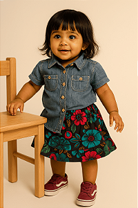 Saia Estampada Green (9 a 12 meses)