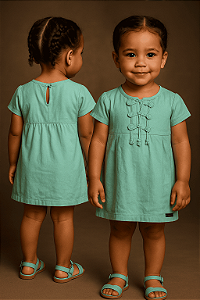 Vestido Azul Liso Green (18 a 24 meses)