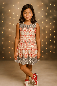 Vestido Estampado Matinée (14 anos)