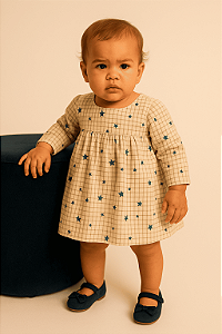 Vestido Infantil Estampado Estrelinhas Baby Gap (12 a 18 meses)
