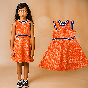 Vestido Laranja e Azul Janie and Jack (6 anos)