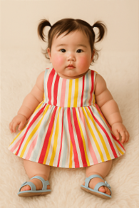 Vestido Listrado Primark (6 a 9 meses)