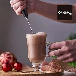 Mini Mixer Misturador Elétrico Inox Shaker Café Chá Bebidas - Original line  - Pecks Presentes