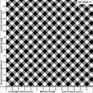 Tricoline Xadrez Preto e Branco - Marantex Tecidos