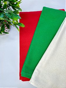 Kit sacaria colorida com bainha (Vermelho / Verde / CRU)