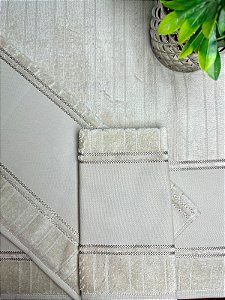 Kit Toalhas Velour Artesanalle Liso - Bege (3 peças)
