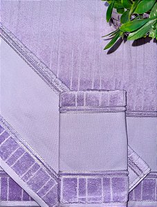 Kit Toalhas Velour Artesanalle Liso - Lilás (3 peças)