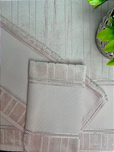 Kit Toalhas Velour Artesanalle Liso - Rose (3 peças)