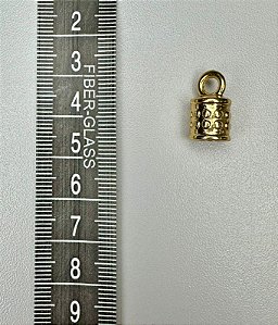 121 - Terminal para Tassel Recartilhado Ouro 15 mm EZ-6954 - 6 unidades