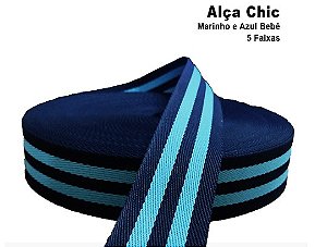 Alça Chick 30 mm Marinho e Azul Bebê (1 metro)