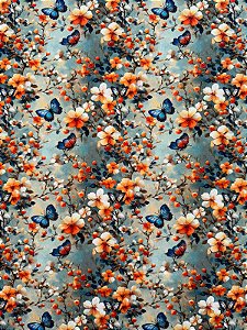TC016 Tricoline 3D Borboletas e Ramos