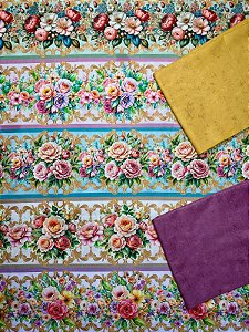 Kit BR217 Barrado Rosas Coloridas