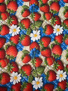 TC085 Tricoline Frutas Morango 3D