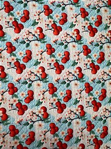 TC086 Tricoline Frutas Cereja 3D