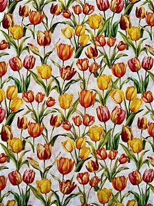 TC090 Tricoline Floral Tulipas