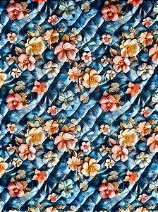 TC013 Tricoline Jeans Florido (140x150)