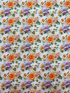 TC162 Tricoline floral laranja