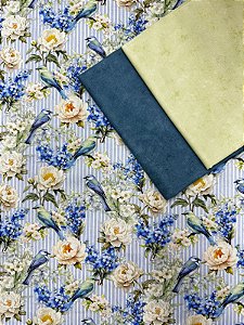 Kit TC168 Tricoline Flores e Pássaros