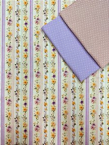 Kit TC163 Tricoline flores do Campo Lilás