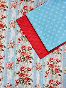 Kit TC059 Tricoline Jardim de Rosas