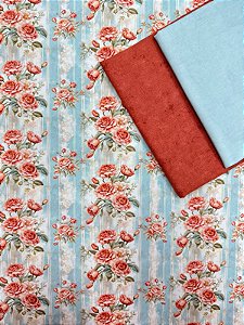 Kit TC059 Tricoline Jardim de Rosas