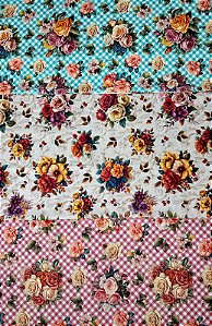 TC178 Tricoline Floral xadrez