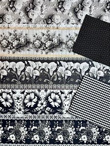 Kit BR350 Barrado Floral Noturno