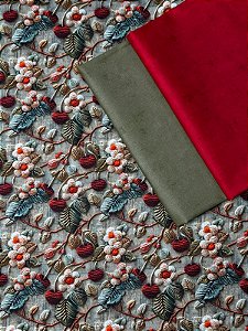 Kit TC180 Tricoline Cereja e Flores