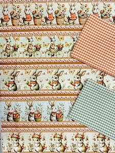 Kit BR378 Barrado Coelho e Tulipas