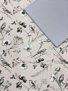 Kit TC199 Tricoline cantos florais rosa