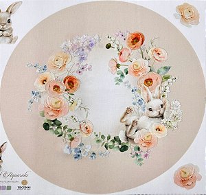 Capa p/ Sousplat Páscoa Floral Aquarela (3 peças)