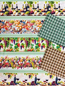 Kit BR387 Barrado Uvas e Vinhos