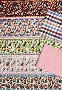 Kit BR372 - Barrado Pascoa Ovos Vintage