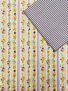 (Kit 2) TC163 Tricoline flores do Campo Lilás