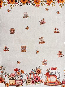 Flamê Estampado - Chá da Tarde (1m)