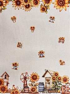 Flamê Estampado - Girassol (1m)