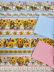 Kit BR401 Barrado Margaridas Girassóis