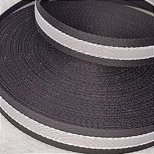 Alça Chick 30mm Preto/cinza/branco (1 metro)