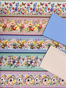 Kit BR411 Barrado Borboletas e Joaninhas