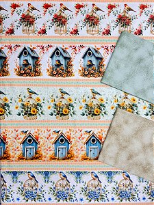 Kit BR414 Barrado Passarinhos do Jardim